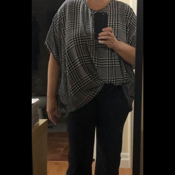 Michael Kors poncho style houndstooth blouse size L/XL - Picture 2 of 4